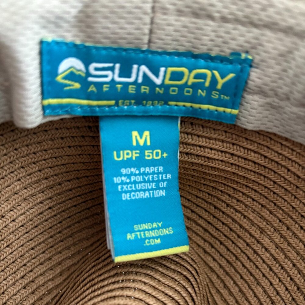 Tan Fedora Style Sunhat by Sunday Afternoons Size M - Picture 4 of 5